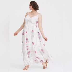 Torrid White Floral Maxi Dress